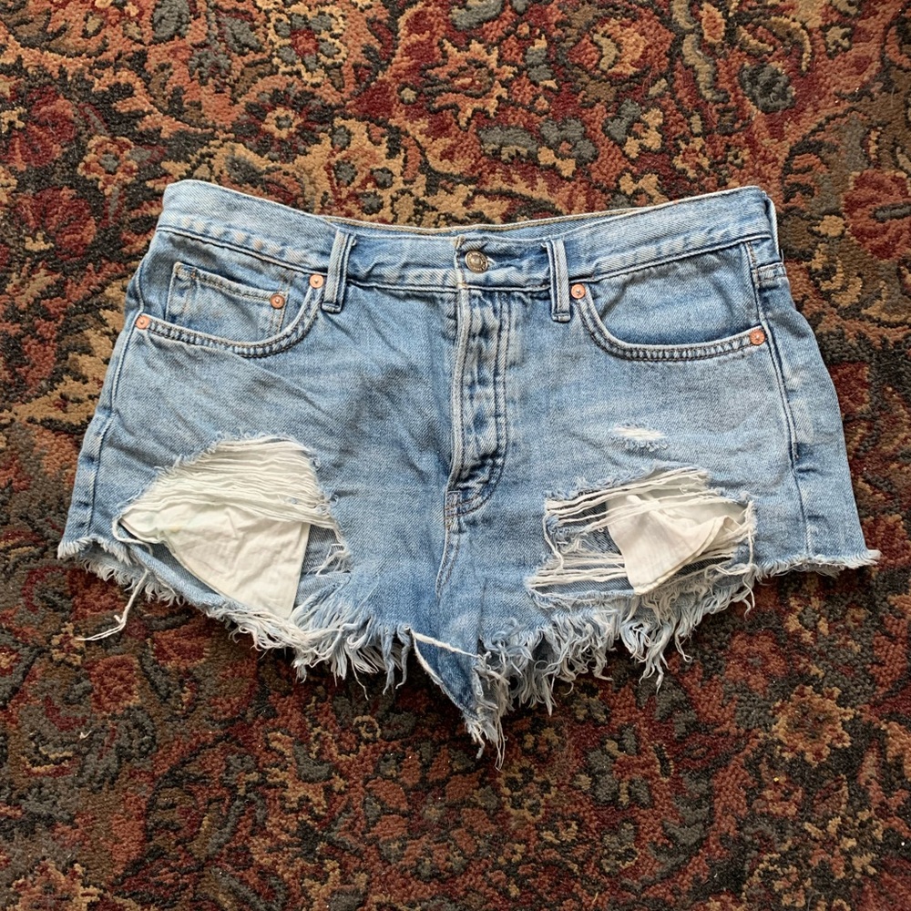 We The Free distressed Denim shorts